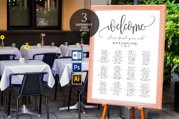 Wedding seating chart sign, TOS_44