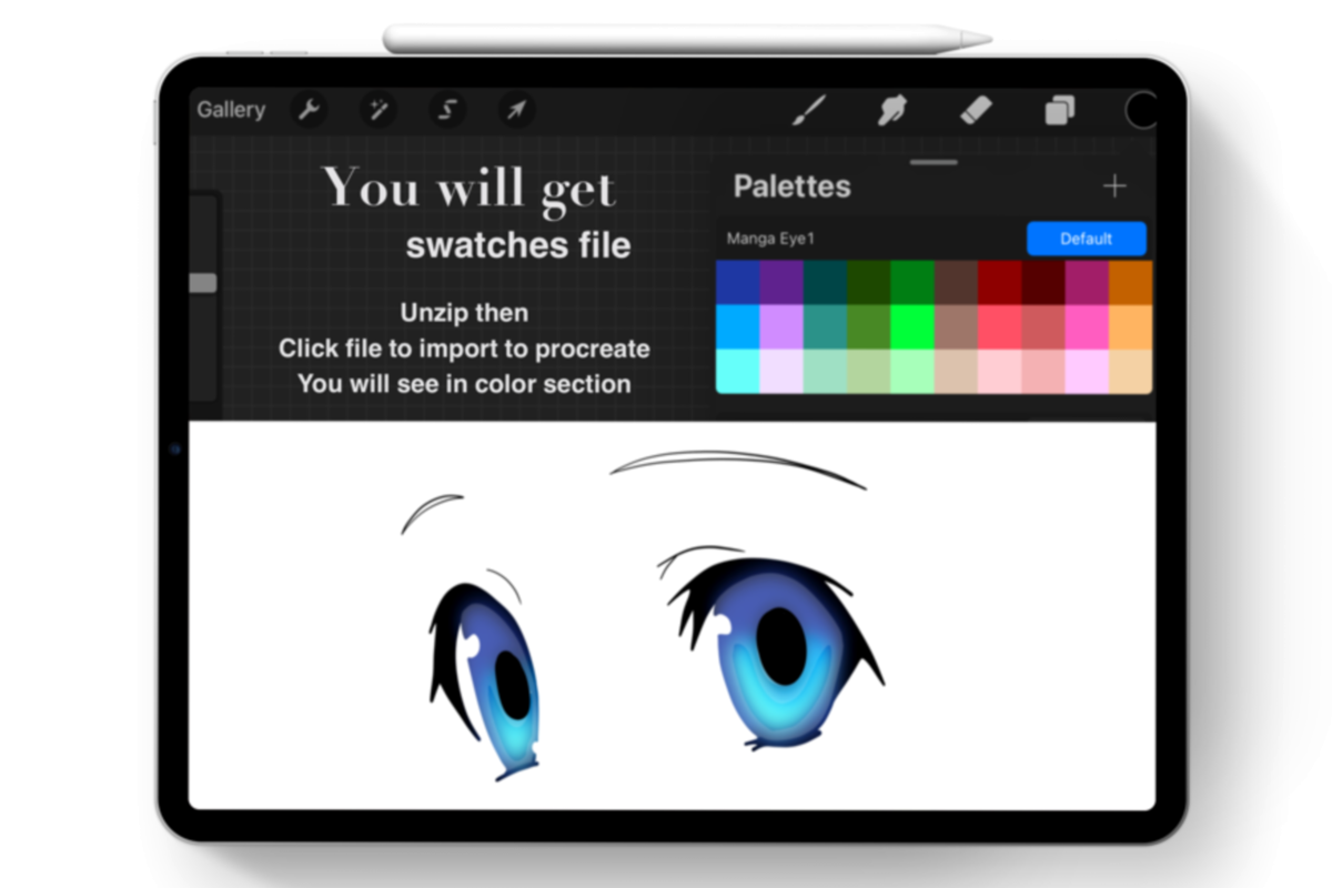 Manga Eyes Procreate Brush Stamps - photo 2