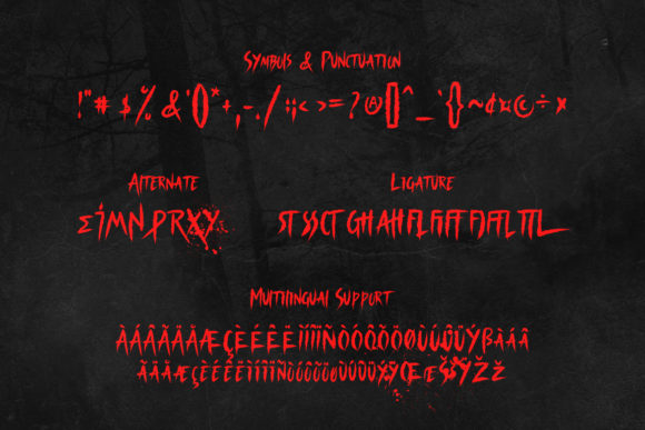 Nightscary Font PNG with transparent background - Preview 2