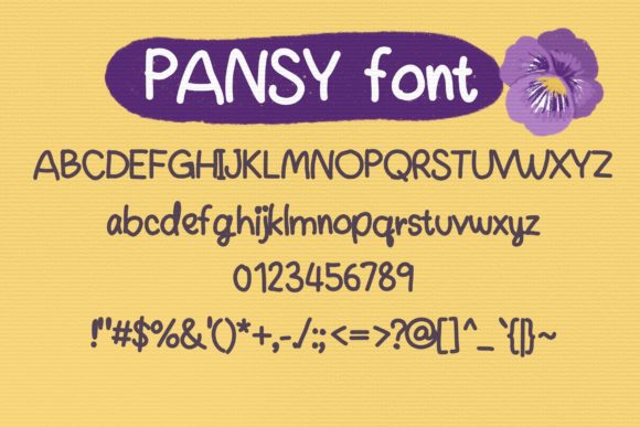 Pansy and Rosemary Duo Font PNG with transparent background - Preview 2