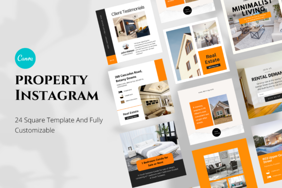 Preview of Property Canva Instagram Template real estate social media template