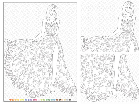 Beautiful Fashion Coloring Page for Girl Graphic by sourovdas6263   Creative Fabrica