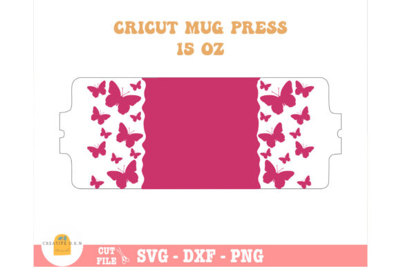 Cricut Mug Press Svg Wrap Butterflies Graphics