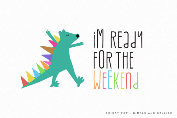 Friday Pop Font PNG with transparent background - Preview 4