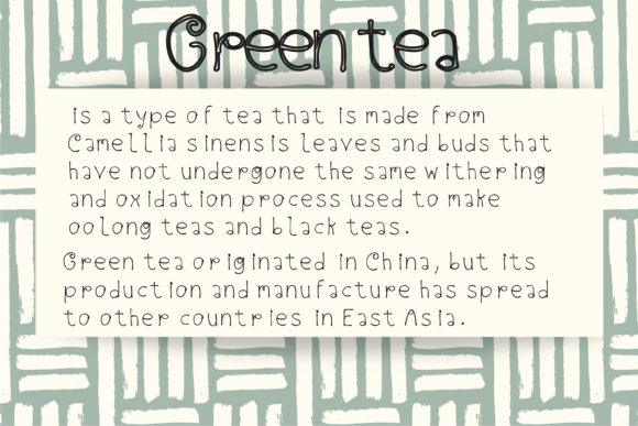 Green Tea Font - Preview 1