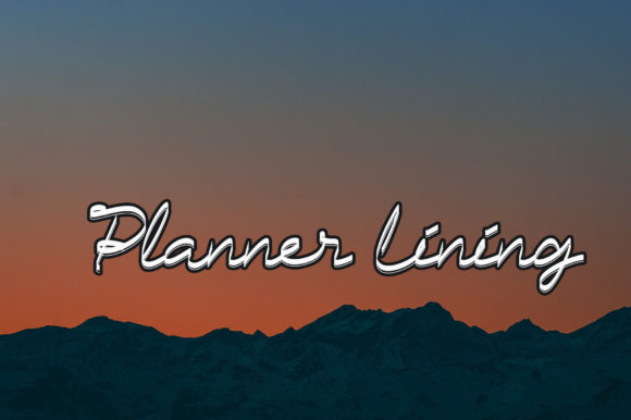 Planner Lining Font PNG with transparent background - Preview 1