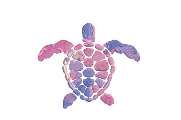 Hawaiian Tie Dye Sea Turtle Embroidery 1