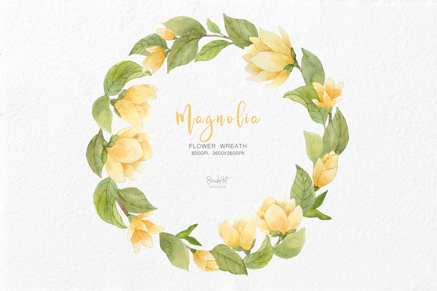 Watercolor Yellow Magnolia - photo 3