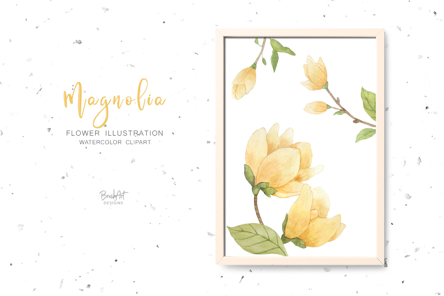 Watercolor Yellow Magnolia - photo 4
