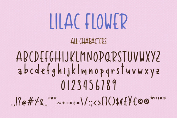Lilac Flower Font PNG with transparent background - Preview 2