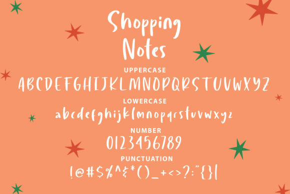 Shopping Notes Font PNG with transparent background - Preview 2