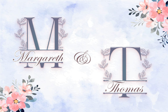 Leaves Wreath Font PNG with transparent background - Preview 1