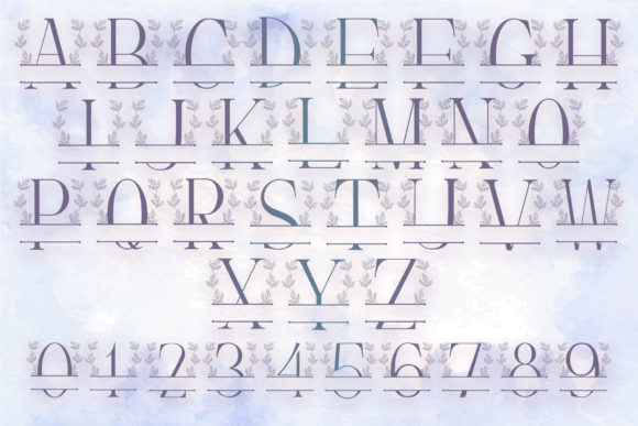 Leaves Wreath Font PNG with transparent background - Preview 3