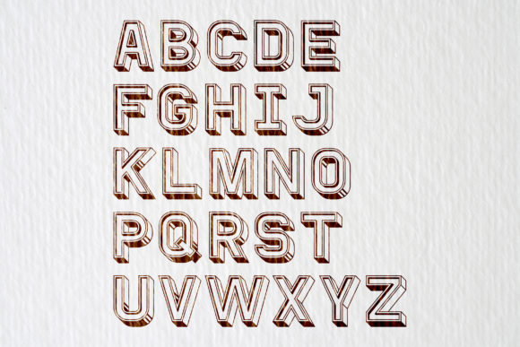 3d Retro Font PNG with transparent background - Preview 1