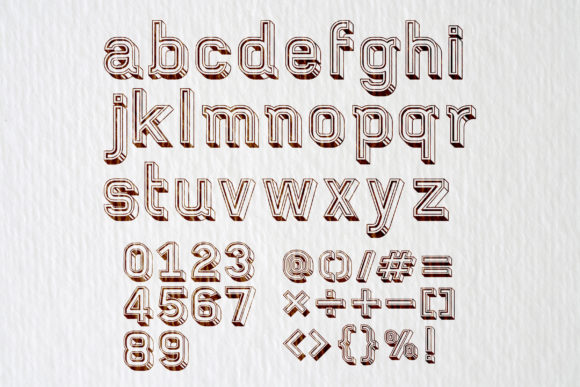 3d Retro Font PNG with transparent background - Preview 2