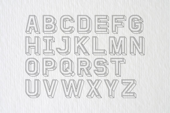 3d Retro Font PNG with transparent background - Preview 3