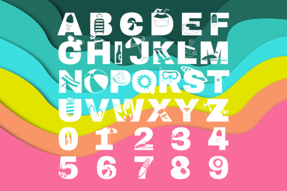 Enjoy Summer Trio Font PNG with transparent background - Preview 1