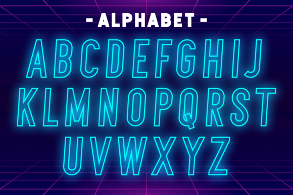 Glowink Font PNG with transparent background - Preview 1