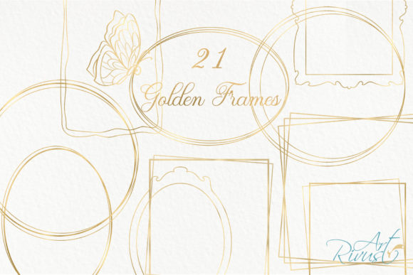 Gold Frame Clipart Golden Frames PNG Met