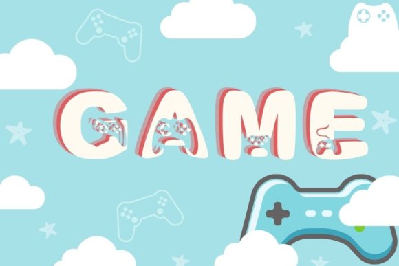 Play Game Font PNG with transparent background - Preview 2