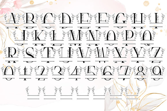 Simple Leaves Monogram Font font preview - 3
