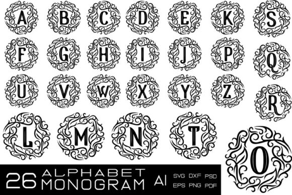 Alphabet Monogram Az Graphics