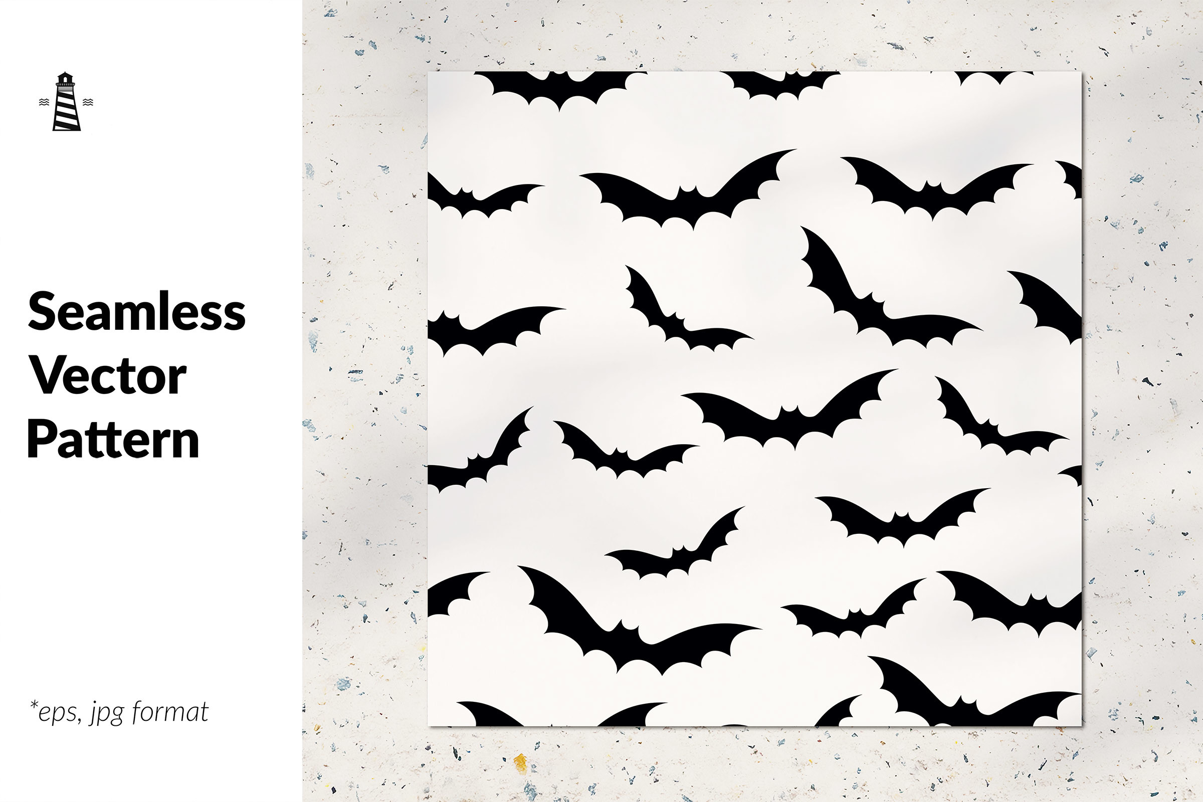 Flying Bats Seamless Pattern