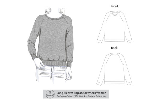Long Sleeves Raglan Crewneck Woman