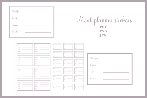 Meal Planner Stickers for Journals