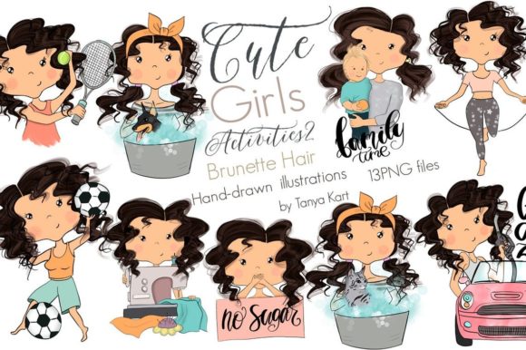 Planner Girls Icons Brunette Hair