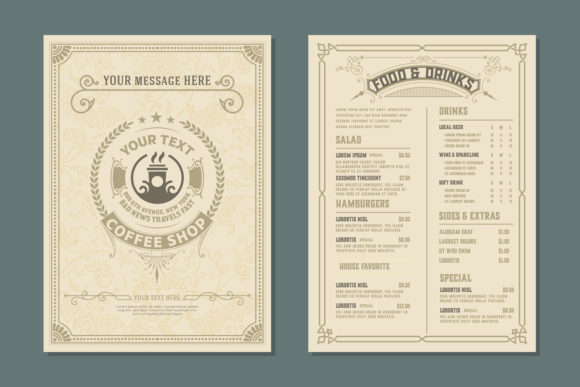 Retro Template for Restaurant Menu Design