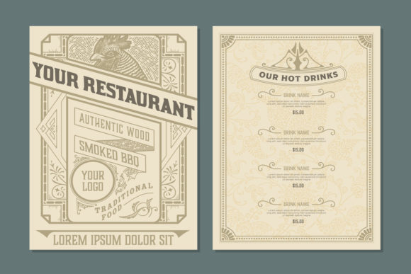 Vintage Template for Restaurant Menu Design