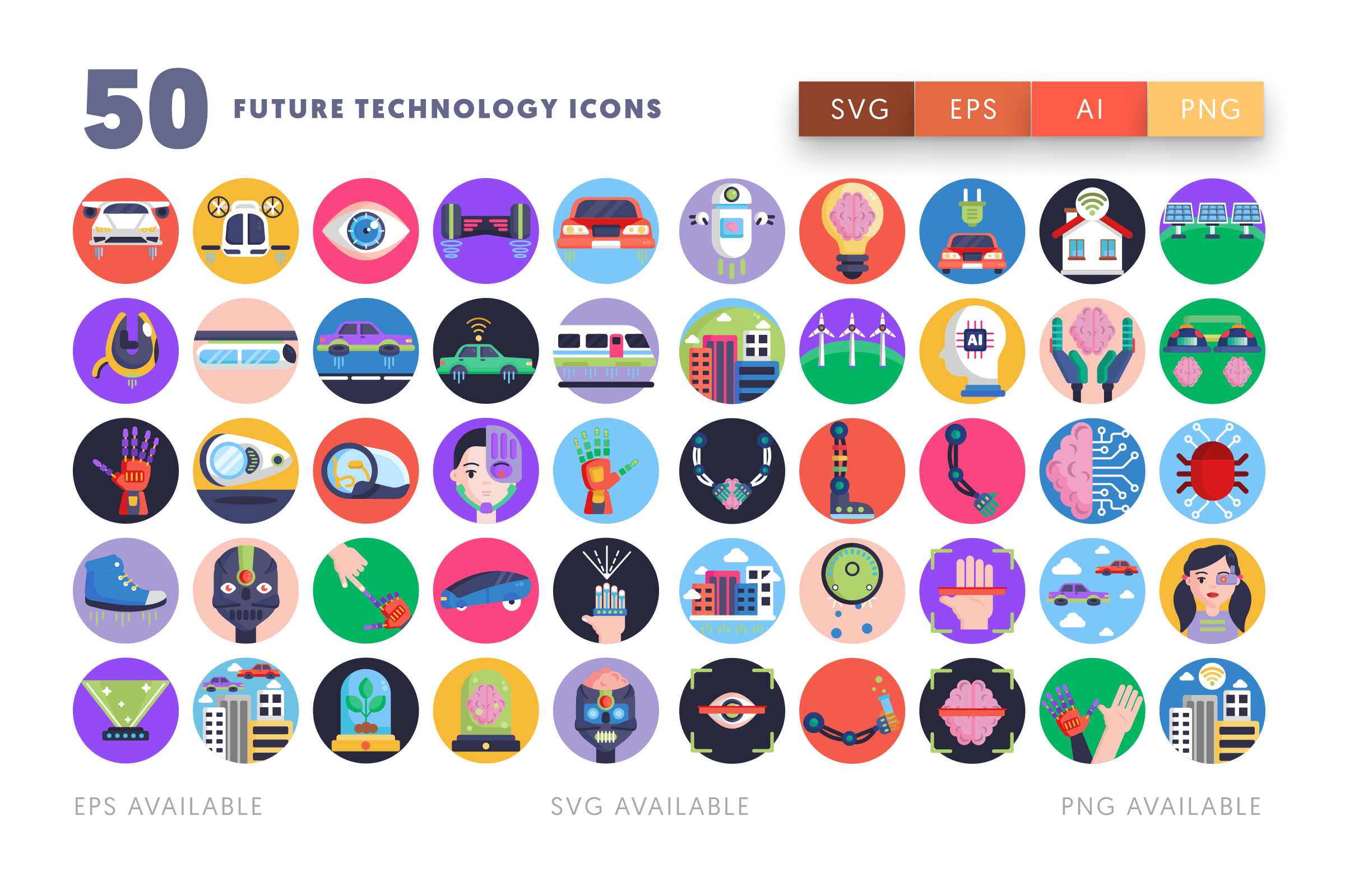 50 Future Technology Icons Graphic by Dighital Design · Creative Fabrica