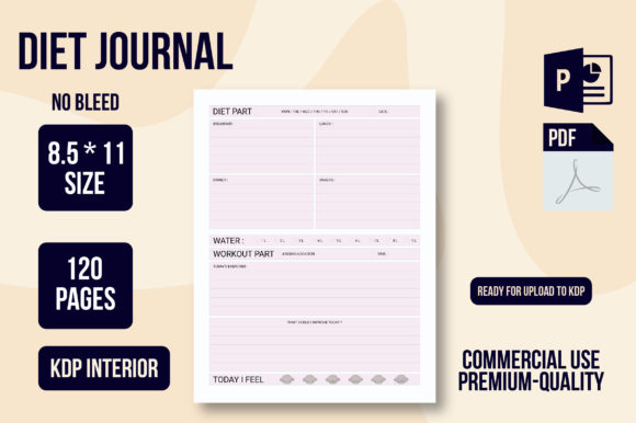 Diet Journal Kdp Interior Graphic KDP Interiors By Graphic_hero