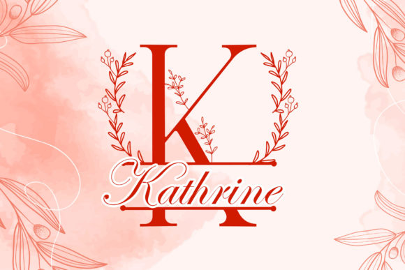 Floral Buds Monogram Font PNG with transparent background - Preview 1