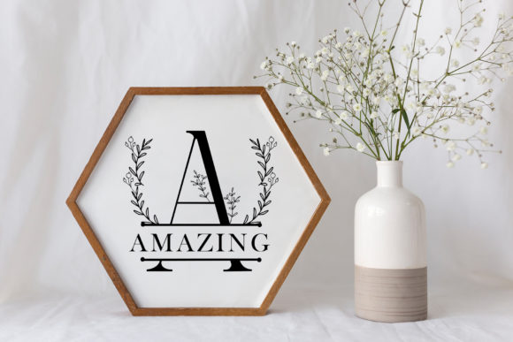 Floral Buds Monogram Font PNG with transparent background - Preview 2