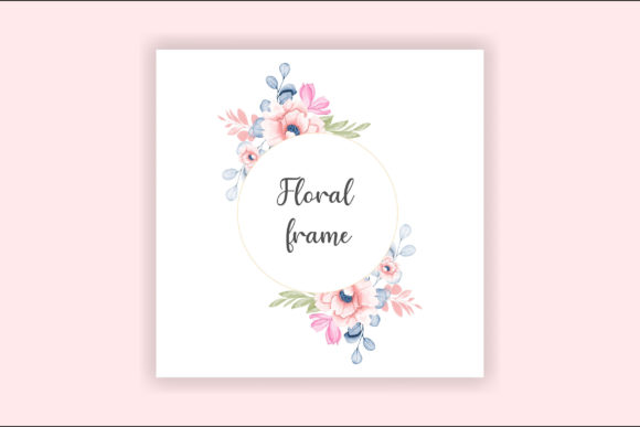 Floral Frame Template in Watercolor Afbeelding Afdruk Sjablonen Door Provate Rani Deb