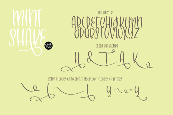 Mint Shake Font PNG with transparent background - Preview 4