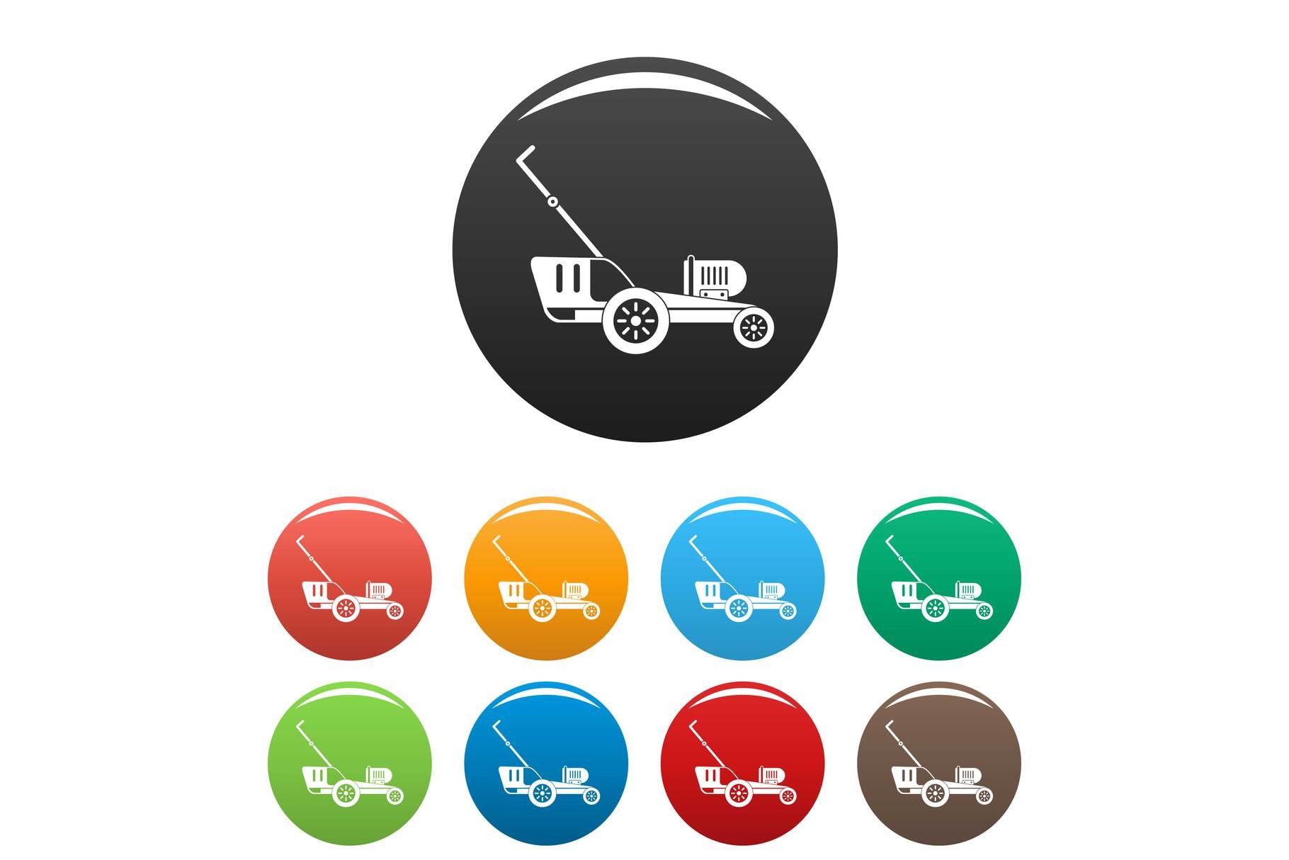 Grass Cutter Icons Set Color Graphic by anatolir56 · Creative Fabrica