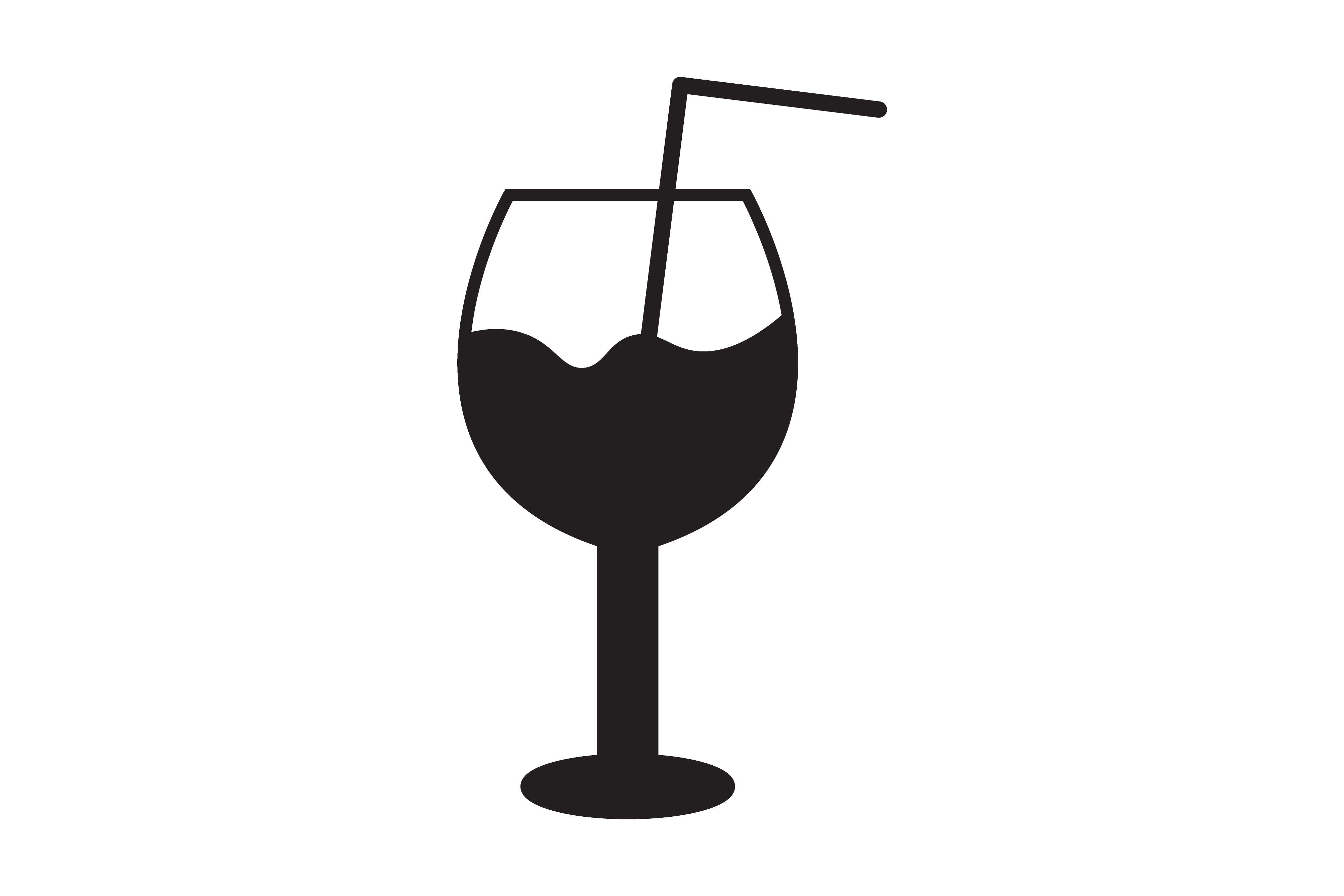 Juice Glass with Straw Icon. Graphic by rendercloud  Creative Fabrica