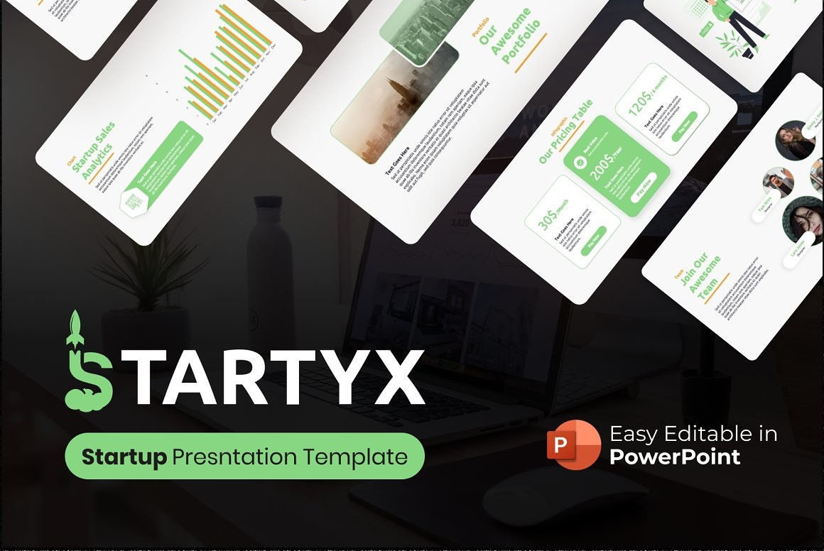 Plantilla de presentación moderna para startups