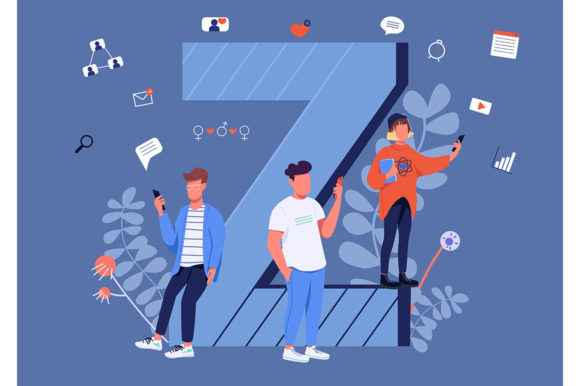 Gen Z Communication Flat Concept Vector Graphic Illustrations By IMG visuals characters