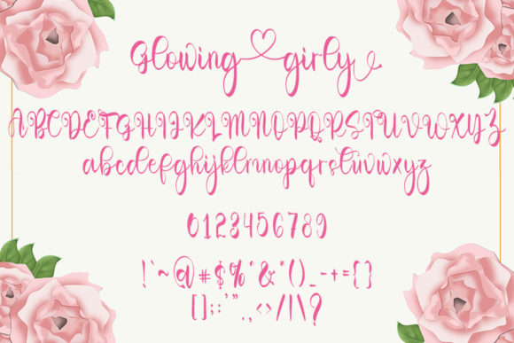 Glowing Girly Font PNG with transparent background - Preview 4