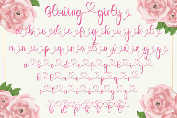 Glowing Girly Font PNG with transparent background - Preview 5