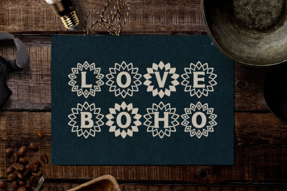 Monogram Boho Tribal Font PNG with transparent background - Preview 1