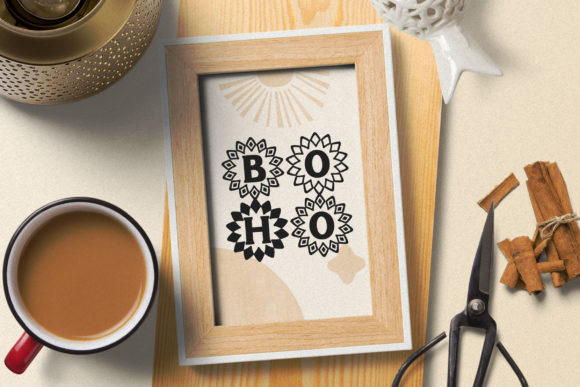 Monogram Boho Tribal Font PNG with transparent background - Preview 6