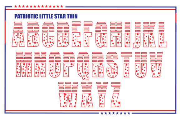 Patriotic Little Star Font font preview - 3