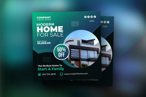 Preview of Creative Real Estate Social Media Banner real estate social media template