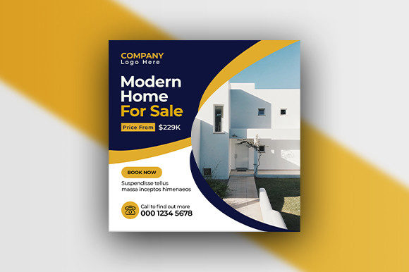 Preview of Real Estate Home Social Media Banner real estate social media template