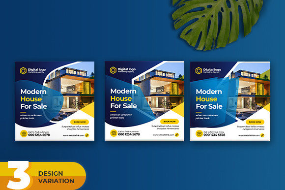 Preview of Real Estate Social Media Banner Bundle real estate social media template